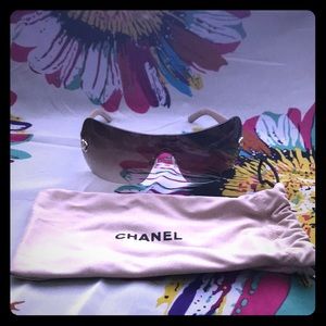 Chanel Quilted Leather Shield Sunglasses